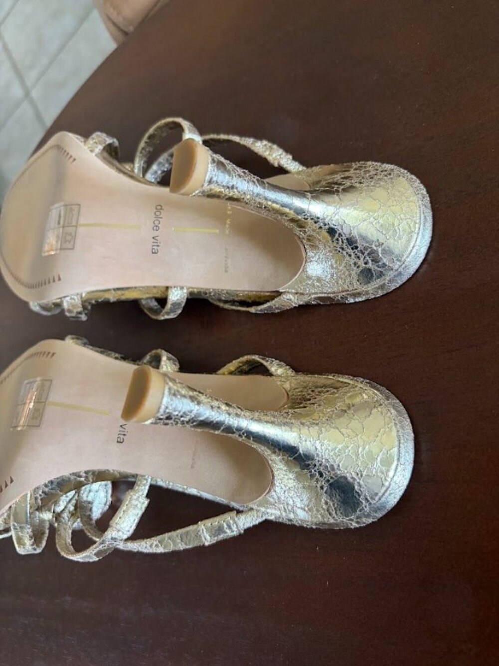 Dolce Vita Women's Linzy Florette Leather Rose Dress Sandals Size 9 - Picture 12 of 15